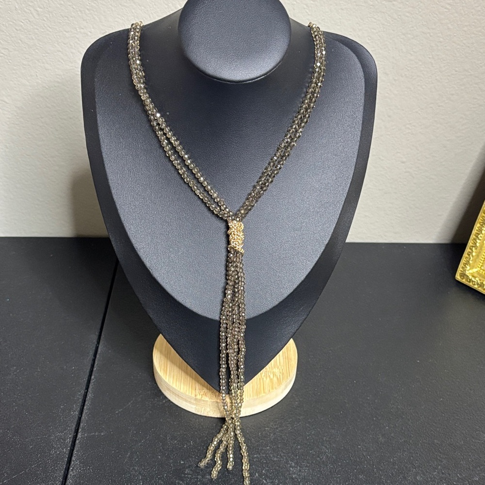 The Limited Gold and Black Tassel Beaded Necklace